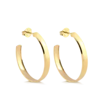 Argola Lisa 35mm Folheada a Ouro 18k