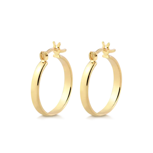 Argola Lisa 21mm Folheada a Ouro 18k