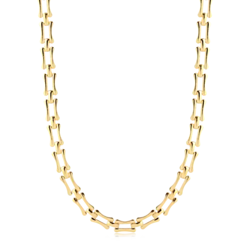Gargantilha Choker Formas Retangulares Folheada a Ouro 18k