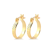 Argola Textura 15mm Folheada a Ouro 18k