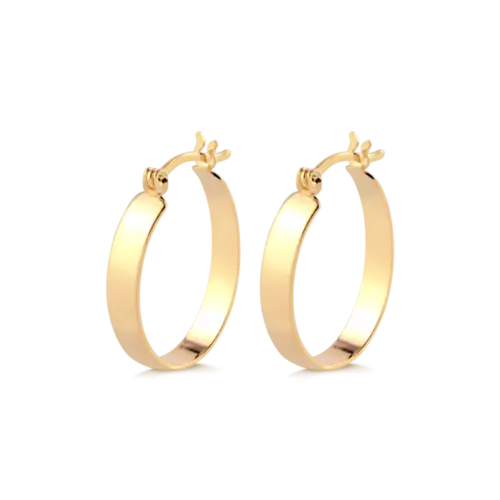 Argola Oval Lisa 25mm Folheada a Ouro 18k