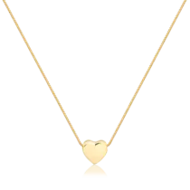 Gargantilha Coração Liso Folheada a Ouro 18k