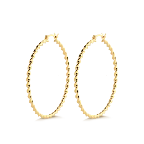 Argola Trançada 52x52mm Folheada a Ouro 18k