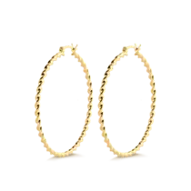 Argola Trançada 52x52mm Folheada a Ouro 18k