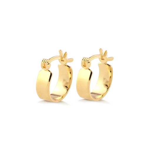 Argola Lisa 12mm Folheada a Ouro 18k