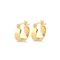 Argola Lisa 12mm Folheada a Ouro 18k