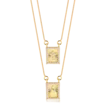 Escapulário Cruz N. Sra. Aparecida Com Zircônia Folheado a Ouro 18k
