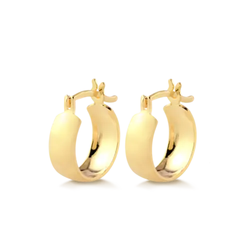 Argola Lisa 16mm Folheada a Ouro 18k