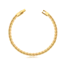 Pulseira Trabalhada Fecho Relógio Folheada a Ouro 18k