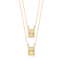Escapulário Cruz N. Sra. Carmo Com Zircônia Folheado a Ouro 18k