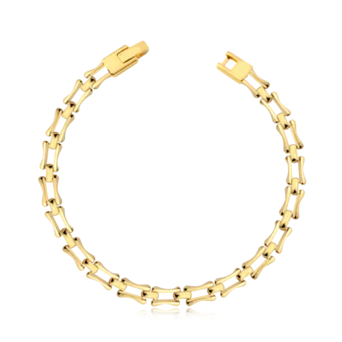 Pulseira Formas Retangulares Folheada a Ouro 18k