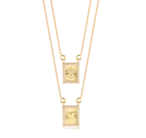 Escapulário Cruz Espírito Santo Com Zircônia Folheado a Ouro 18k