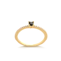 Anel Solitário Pedras de Zircônia Folheado a Ouro 18k