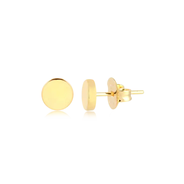 Brinco Redondo Liso 6mm Folheado a Ouro 18K
