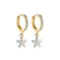 Argola Estrela Cravejada Folheada a Ouro 18k