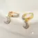 Argola Meia Lua Cravejada Folheada a Ouro 18k