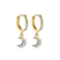 Argola Meia Lua Cravejada Folheada a Ouro 18k