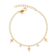 Pulseira Cruz Cravejada e Ponto de Luz Folheada a Ouro 18k