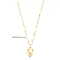 Pingente Menina Com Pedra de Zircônia Folheado a Ouro 18k