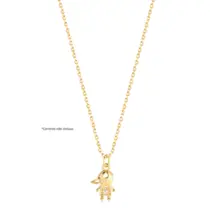 Pingente Menino Com Pedra de Zircônia Folheado a Ouro 18k