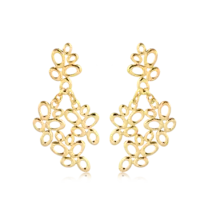 Brinco Elos Ovais Folheado a Ouro 18k