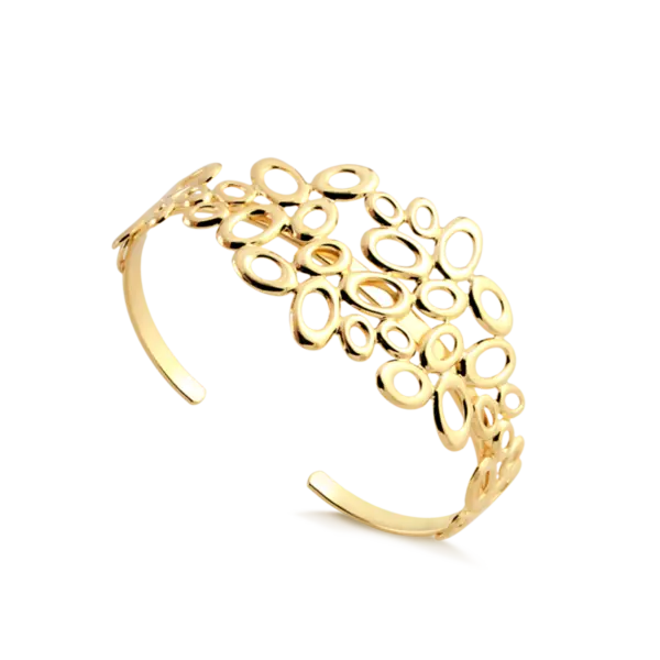 Bracelete Elos Ovais Folheado a Ouro 18k