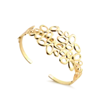 Bracelete Elos Ovais Folheado a Ouro 18k