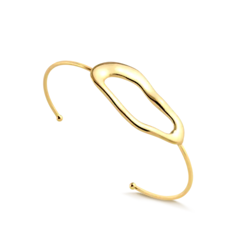 Bracelete Estilo Orgânico Folheado a Ouro 18k