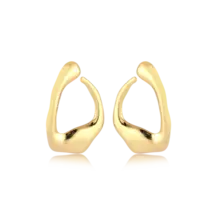 Brinco Estilo Orgânico Folheado a Ouro 18k