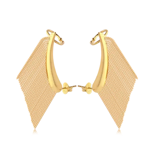 Brinco Ear Cuff Franja Folheado a Ouro 18k