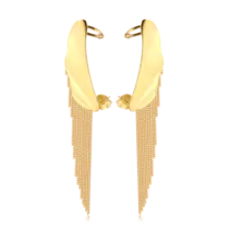 Brianco Asa Ear Cuff Franja Folheado a Ouro 18k