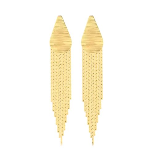 Brinco Gota Franja Folheado a Ouro 18k
