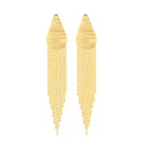 Brinco Gota Franja Folheado a Ouro 18k