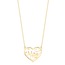 Gargantilha Coração Mãe Folheada a Ouro 18k