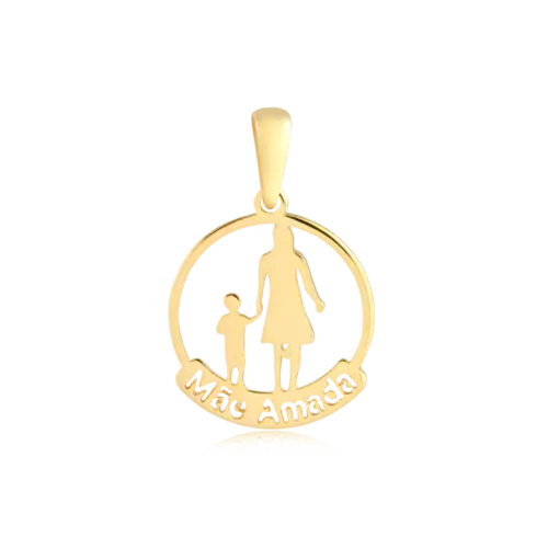Pingente Mãe Amada Folheado a Ouro 18k