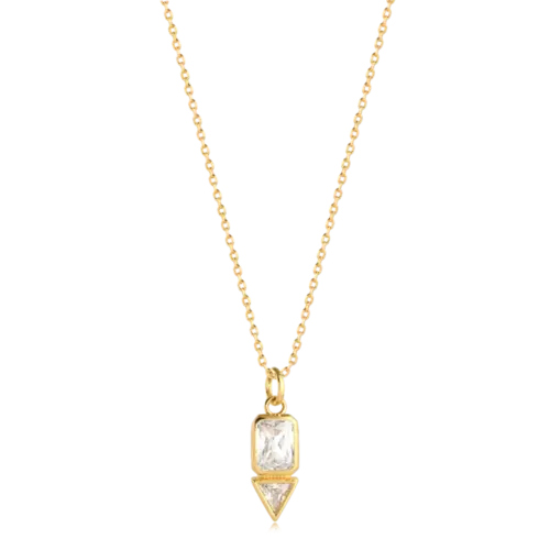 Pingente Geométrico Zircônia Folheado a Ouro 18k