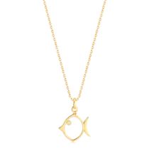 Pingente Peixe Vazado Ponto de Luz Folheado a Ouro 18K