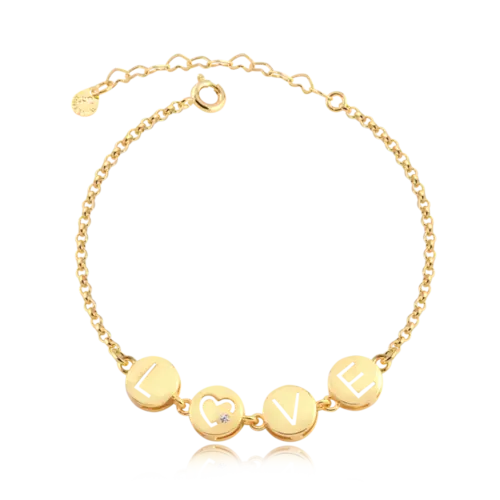 Pulseira Love Ponto de Luz Folheado a Ouro 18k