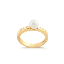 Anel Pérola Zircônia Folheado a Ouro 18k