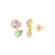Brinco Gotas Coloridas Folheado a Ouro 18k