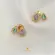 Brinco Gotas Coloridas Folheado a Ouro 18k