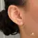 Brinco Piercing Espiral Zircônia Gota Folheado a Ouro 18k