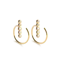 Brinco Piercing Espiral Fileira de Zircônia Folheado a Ouro 18k