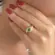 Anel Zircônia Coração Folheado a Ouro 18k