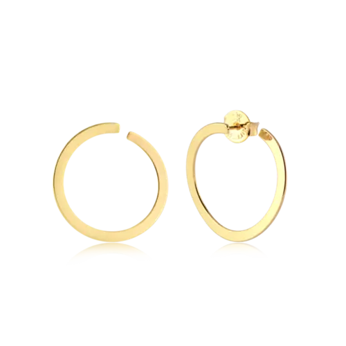 Brinco Redondo Liso Folheado a Ouro 18k