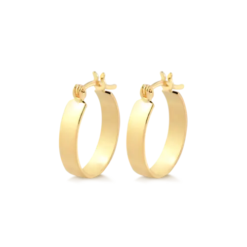 Argola Lisa Folheada a Ouro 18k