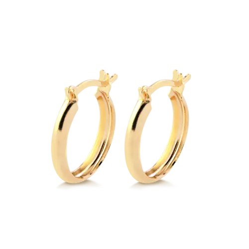 Argola Oval Lisa Folheada a Ouro 18k