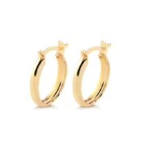 Argola Oval Lisa Folheada a Ouro 18k