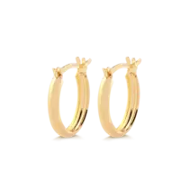 Argola Oval Lisa Folheada a Ouro 18k