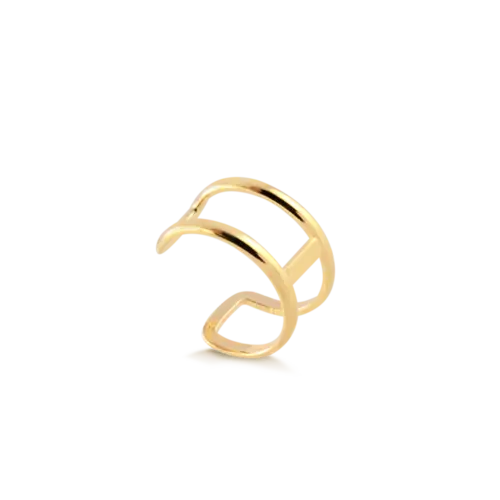 Brinco Piercing 2 Fios Folheado a Ouro 18k